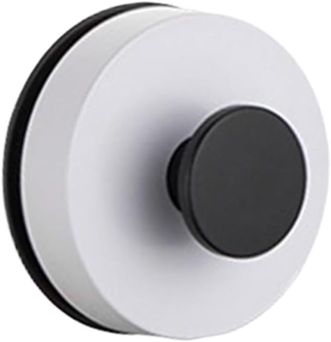 مشبك مناشف الحمام الأبيض والأسود مع كأس شفط مفرغ الهواء خالٍ من الثقب للزجاج والمطبخ - Image 2