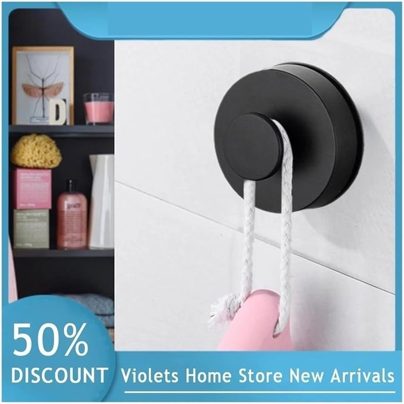 مشبك مناشف الحمام الأبيض والأسود مع كأس شفط مفرغ الهواء خالٍ من الثقب للزجاج والمطبخ - Image 3