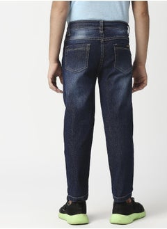 HIGH STAR Boys Blue Slim Fit Low Distress Light Fade Stretchable Jeans  - Image 4