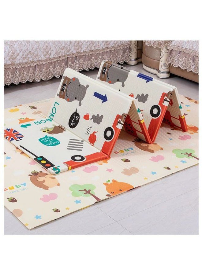 180x150 Interactive Baby Play Mat - City, Roads & Houses Design (Foldable & Waterproof), Non-Slip, Super Protective, Perfect for Crawling, Imaginative Play & Skill Development, Encourages Play_Baby Play Mat_Infant Play Mat_Kids City Mat-