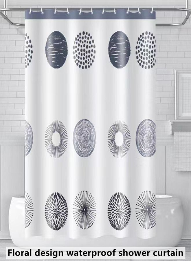 Kutis 1-Piece Waterproof PEVA Shower Curtains with Pattern Multicolor 180 x 180 Centimeter  - Image 1