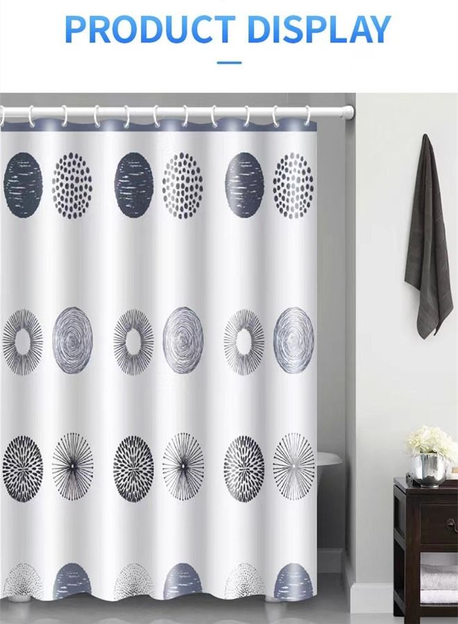 Kutis 1-Piece Waterproof PEVA Shower Curtains with Pattern Multicolor 180 x 180 Centimeter  - Image 4