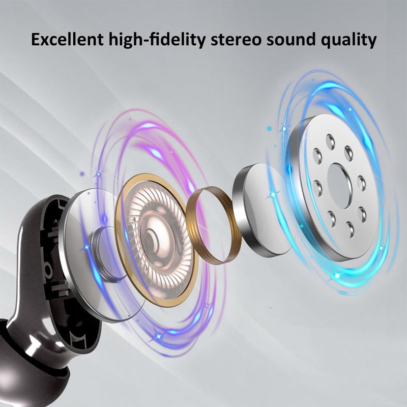 MOZC Wireless Earbuds Bluetooth 5.4, in Ear Lightweight Ear Buds with HiFi Stereo Sound & Deep Bass, Noise Cancelling Built-in Mics, 36H Playtime, IPX7 Waterproof Headphones for Sports, Android & iOS - Image 3