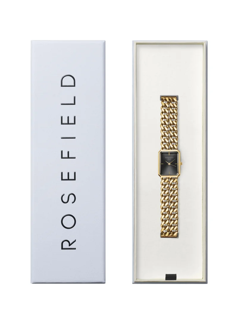 RoseField Rosefield Octagon XS Double Chain Studio Edition Black Gold Women Watch - SBGSG-O77