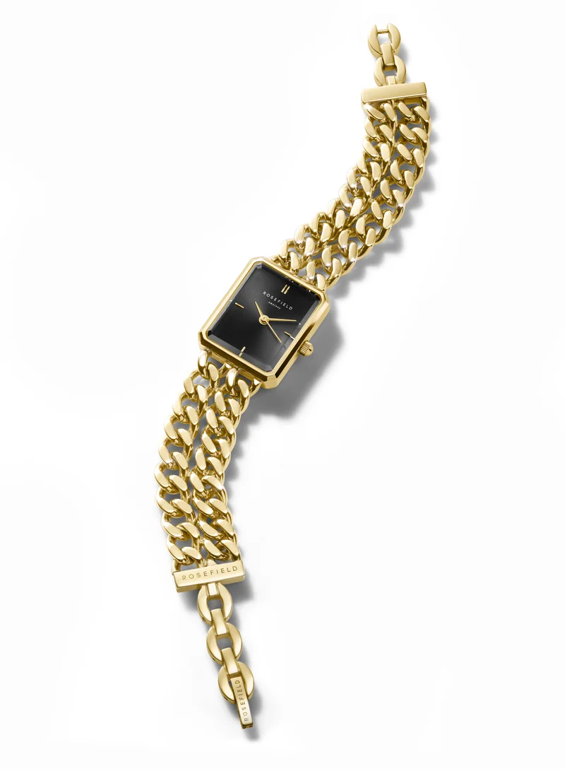 RoseField Rosefield Octagon XS Double Chain Studio Edition Black Gold Women Watch - SBGSG-O77