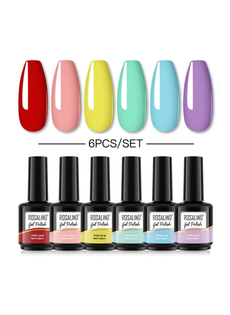 Rosalind ROSALIND 6PCS Gel Nail Polish Set 15ml  - Image 2