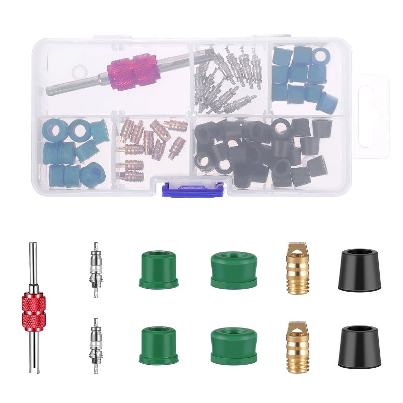 71 Pcs Auto A/C Air Conditioning Valve Core Tool Remover Installer Assortment Kit - Image 1