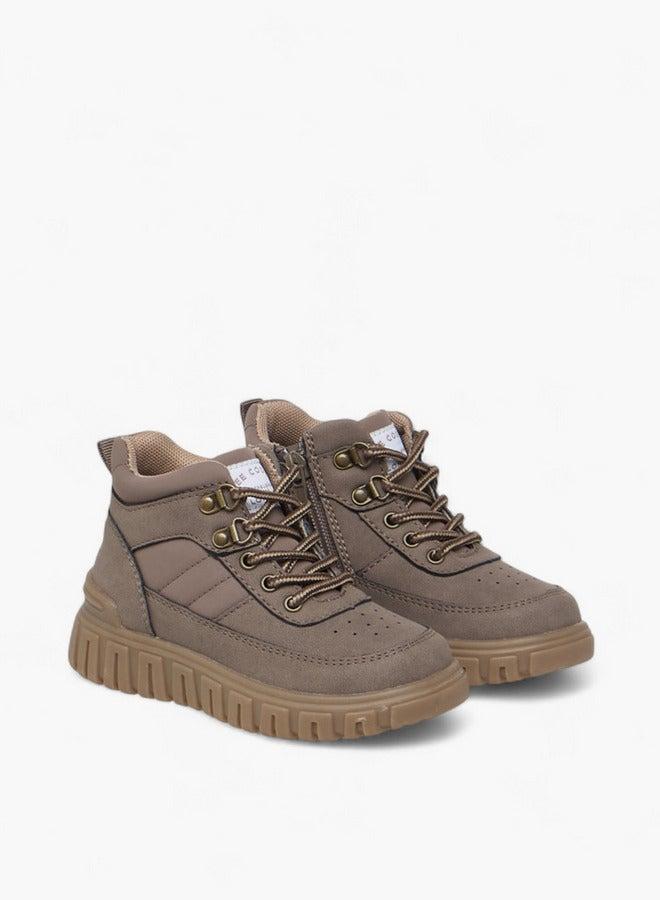 Lee Cooper Boys' Panelled Ankle Boots with Zip Closure - Image 1