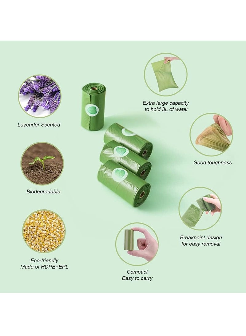 حقيبة قمامة للكلاب 15 قطعة حقيبة 1 قطعة موزع مع مصباح LED مدمج ومشبك معدني للحزام، حامل أكياس فضلات الحيوانات الأليفة، ملحقات مشي الكلاب (لون عشوائي) - Image 4