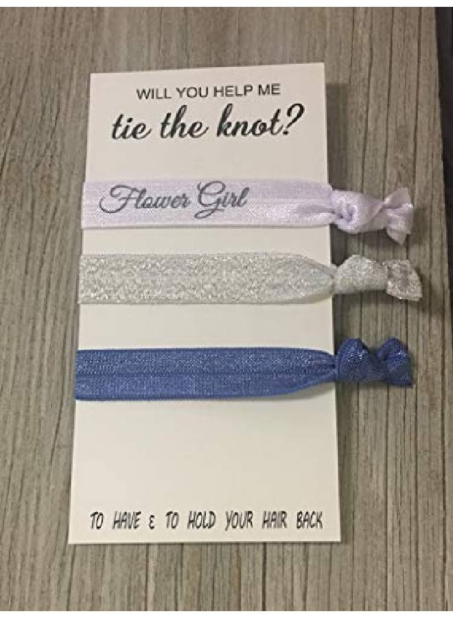 Infinity Collection Flower Girl Gift Navy Flower Girl Hair Ties Bridesmaid Jewelry Accessory Gift For Flower Girls - Image 1
