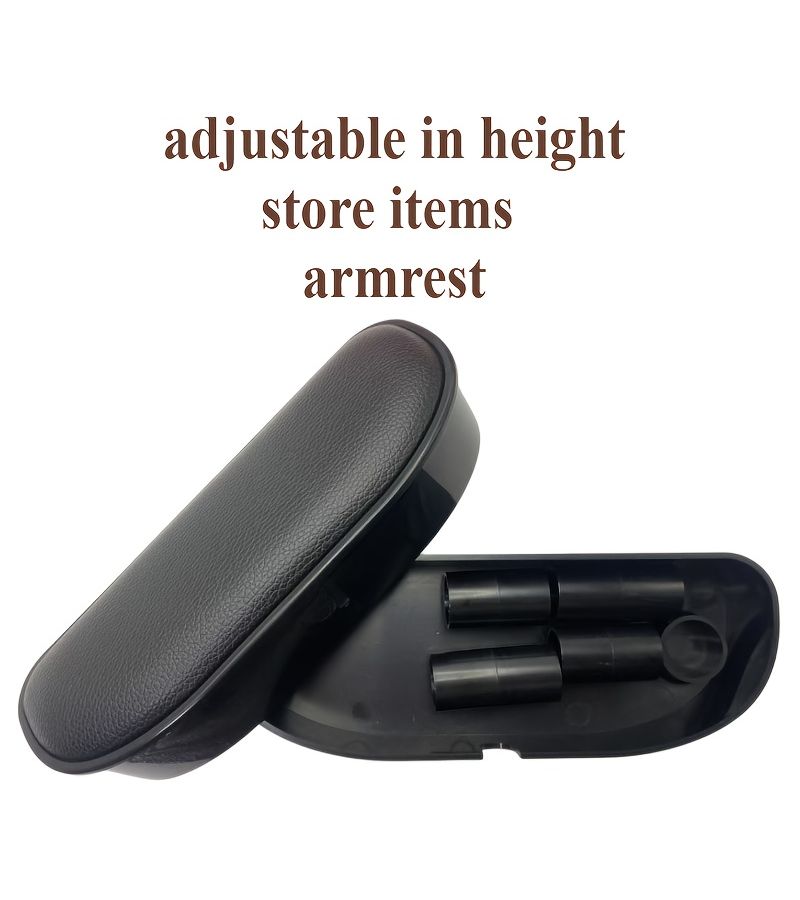 Beige Universal Car Door Armrest Box ABS Material Liftable Elbow Support Storage Box For Left And Right Car Doors Seat Armrest Height Increase Cushion Without Lights - Image 3