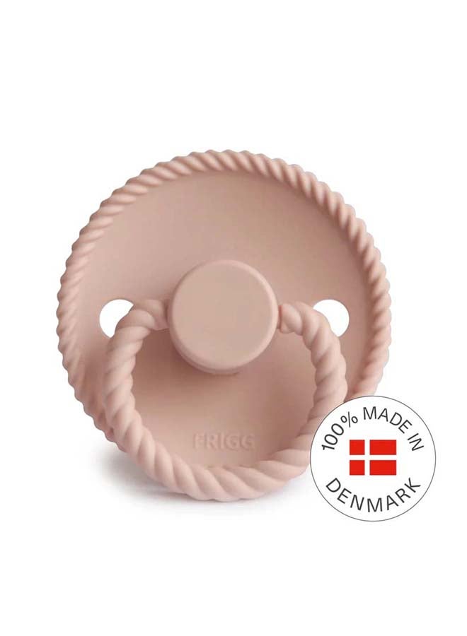 FRIGG Rope Silicone Baby Pacifier 6-18M 1-Pack Blush - Size 2