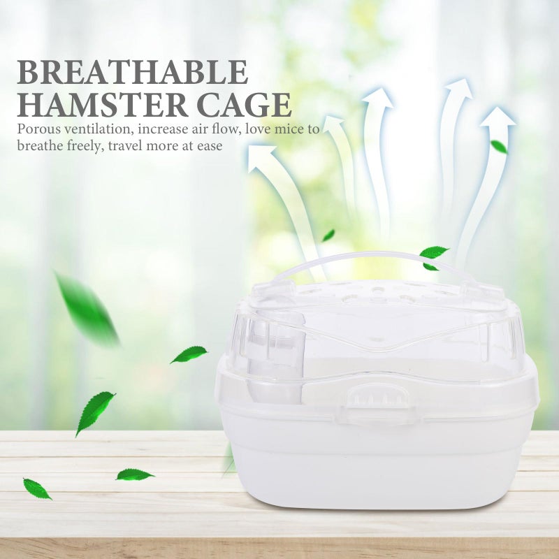 Portable Small Animal Travel Cage with Ventilated Plastic Housing for Hamsters - Image 5