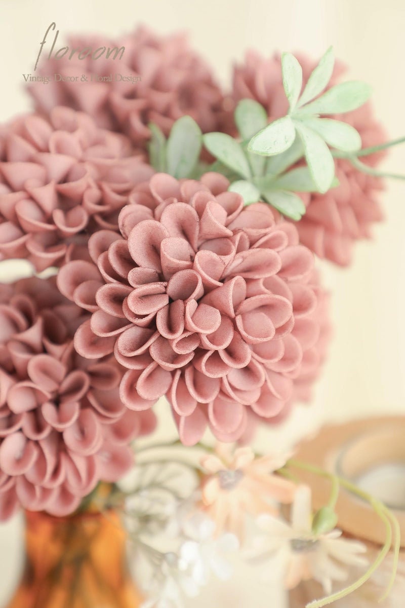 Floroom Floroom Artificial Dahlia Flowers 25pcs Real Looking Dusty Rose Foam Fake Roses with Stems for DIY Wedding Bouquets Bridal Shower Centerpieces Floral Arrangements Party Tables Home Decoration - Image 4