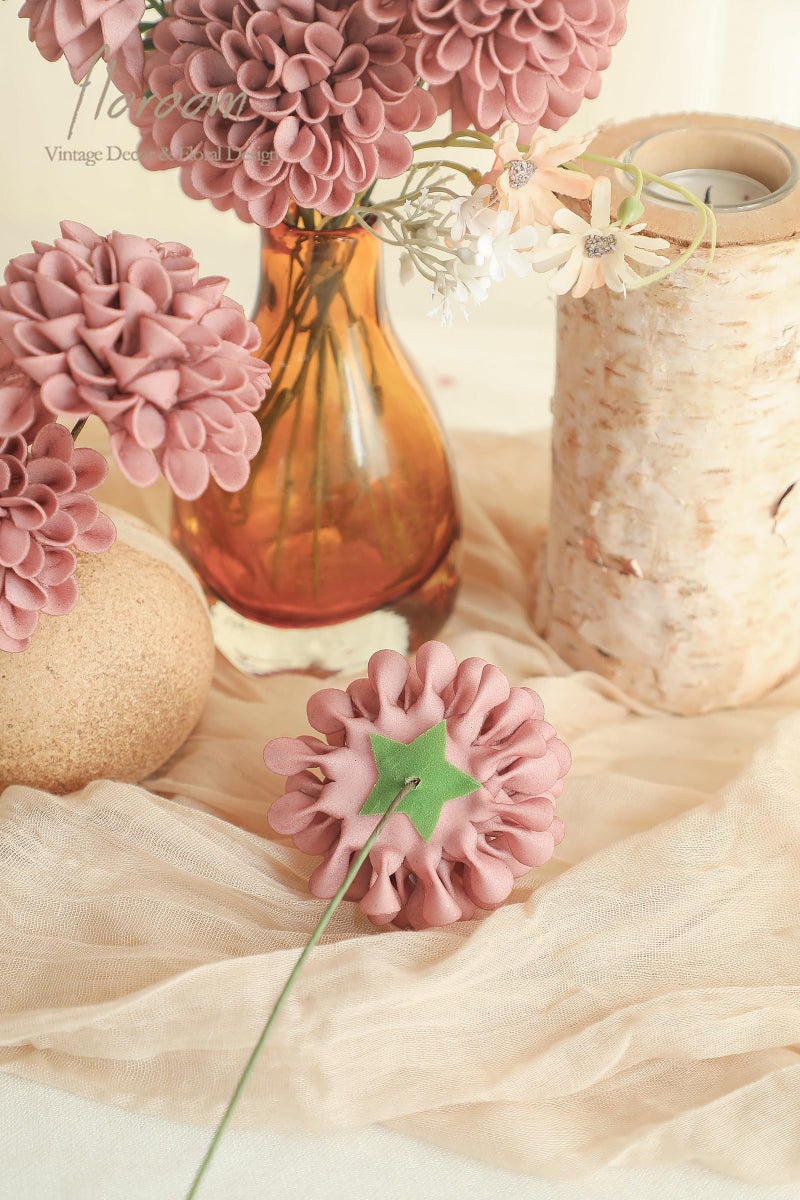 Floroom Floroom Artificial Dahlia Flowers 25pcs Real Looking Dusty Rose Foam Fake Roses with Stems for DIY Wedding Bouquets Bridal Shower Centerpieces Floral Arrangements Party Tables Home Decoration - Image 5