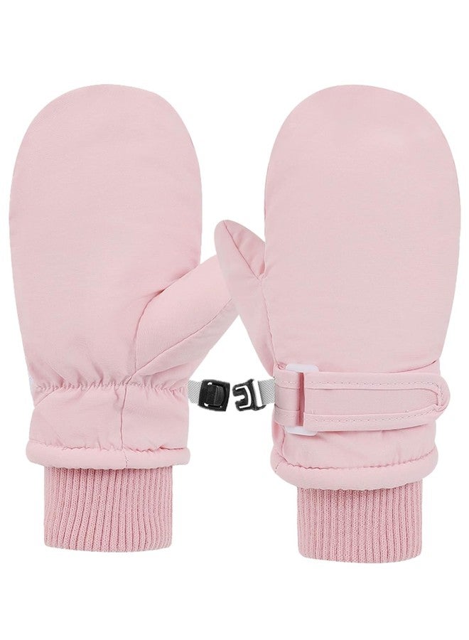 PLZSITDOWN Toddler Winter Gloves Mittens Waterproof Snow Gloves for Baby Girls Boys Infant Pink S - Image 1