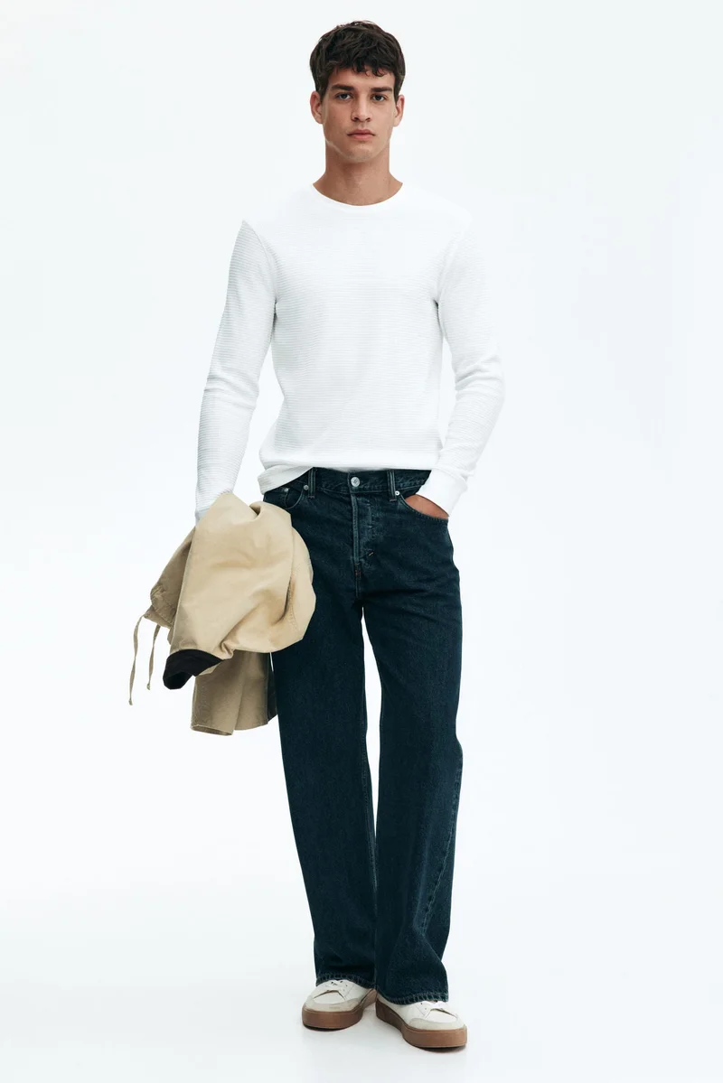 H&M Waffled jersey top