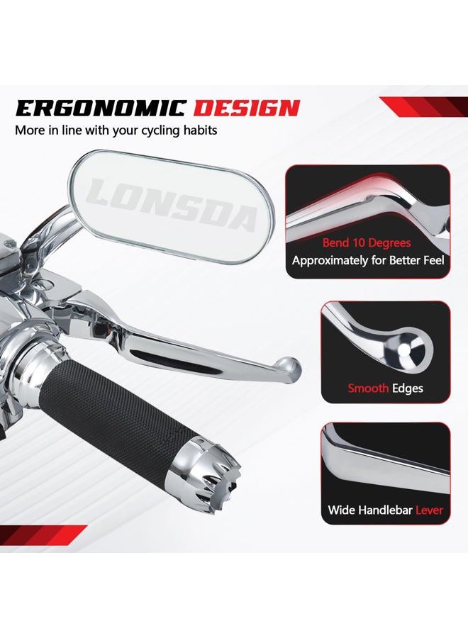 Lonsda Silver Brake Clutch Lever for Harley Davidson 96-03 Sportster 883 1200/96-07 Road King/96-10 Dyna Wide Glide Low Rider/99-09 Night Train/96-10 Fat Boy/Softail 96-14/Street Bob 06-10#OEM 43040 - Image 5