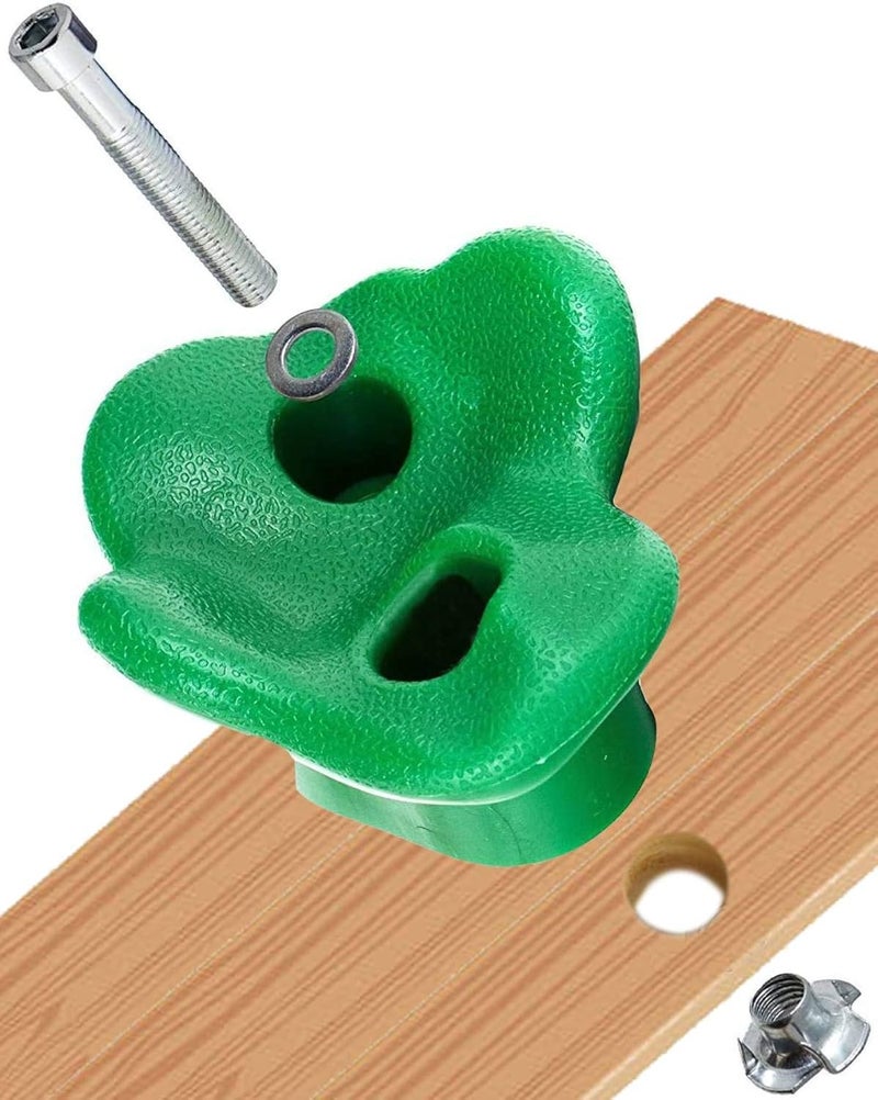 NOSTIFY 25 Pcs Colourful Pig Nose Shape Rock Climbing Holds with Blue & Green Auxiliary Handles, Indoor Outdoor Playground Wooden Play Set Build Exercise Toy Accessory - Mounting Hardware Kit Included - Image 5