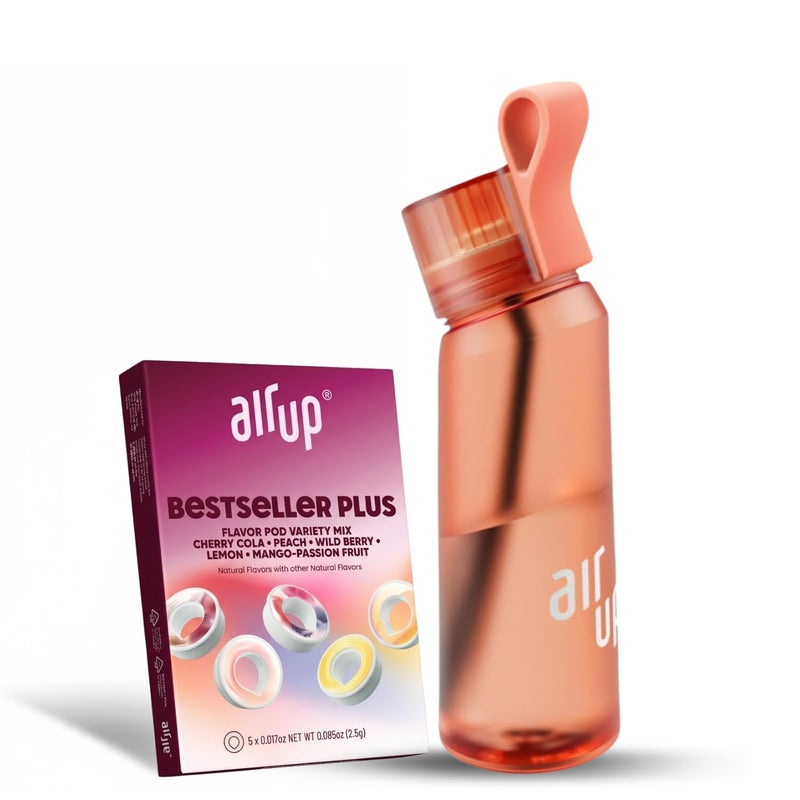 air up زجاجة ماء air up (22 أونصة) للمدرسة، الرياضة، الصالة الرياضية | تشمل 5 كبسولات عطرية وقشة | زجاجة بنكهة برتقالية - مناسبة أيضًا للأطفال، الأولاد، البنات | بدون سعرات حرارية، خالية من السكر ومناسبة للتكربون - Image 1