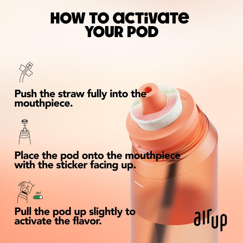 air up زجاجة ماء air up (22 أونصة) للمدرسة، الرياضة، الصالة الرياضية | تشمل 5 كبسولات عطرية وقشة | زجاجة بنكهة برتقالية - مناسبة أيضًا للأطفال، الأولاد، البنات | بدون سعرات حرارية، خالية من السكر ومناسبة للتكربون - Image 4
