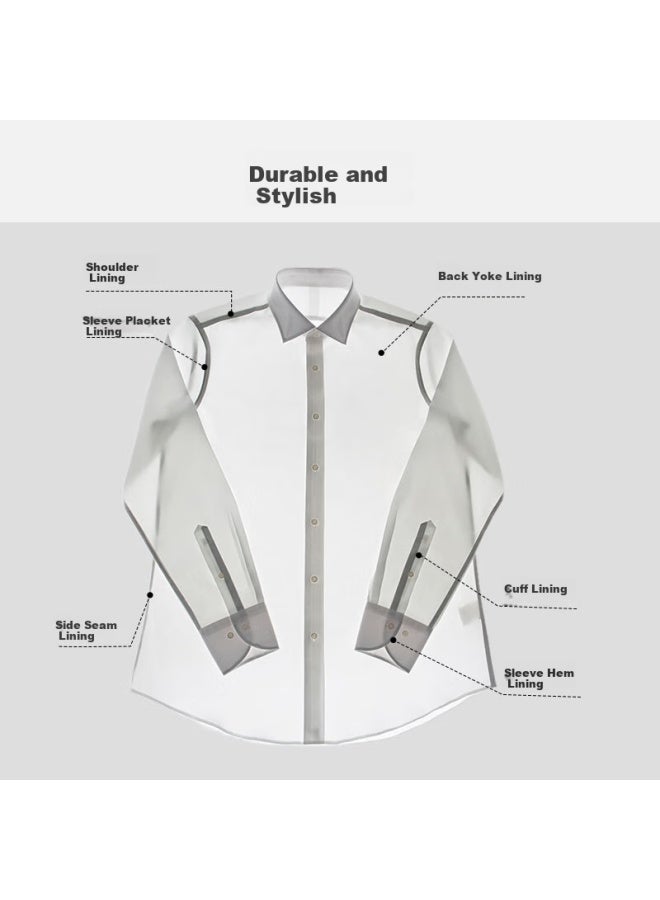 Ouding First Class 690 Sky Blue Plaid High Elasticity Wrinkle-free Long Sleeve Shirt Men's Sky Blue Plaid 41 - Image 4