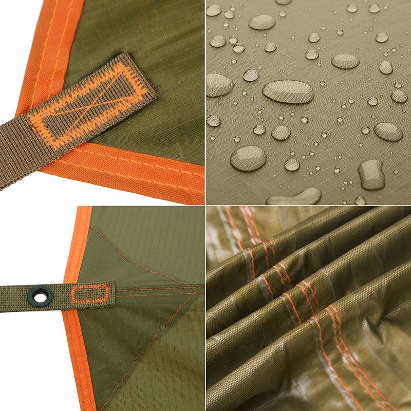 FREE SOLDIER Waterproof Portable Tarp Multifunctional Outdoor Camping Traveling Awning Backpacking Tarp Shelter Rain Tarp (Simplify Brown 10×10.5ft) - Image 5
