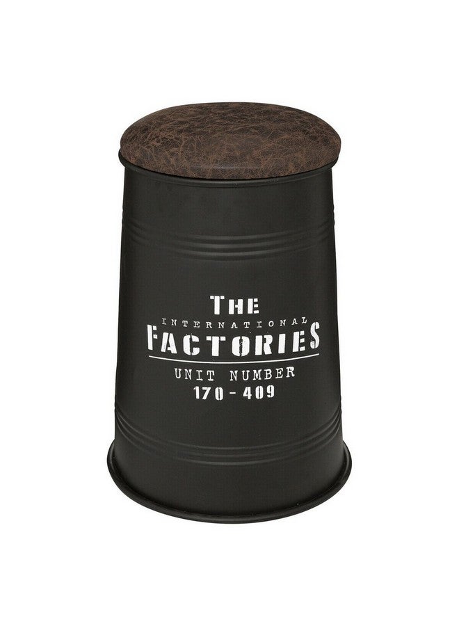 اتموسفيرا جوجا مقعد تخزين أسطواني متين أسود وبني 47 × 33.5 × 33.5 سم 192924A - Image 1