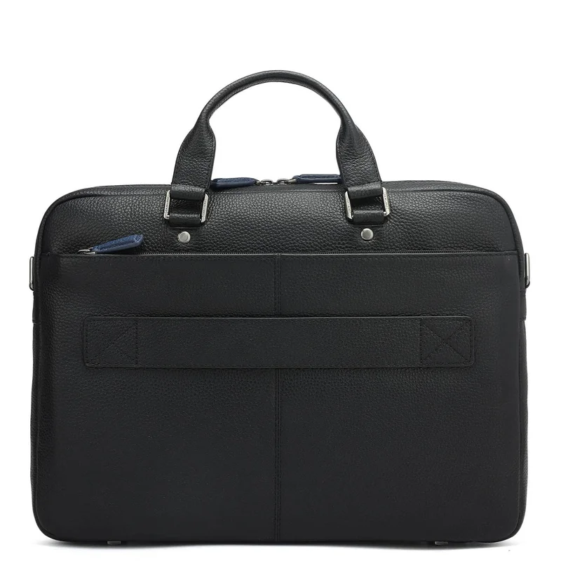 Da Milano black Wax Leather Laptop Bag - Black  | Best Price UAE