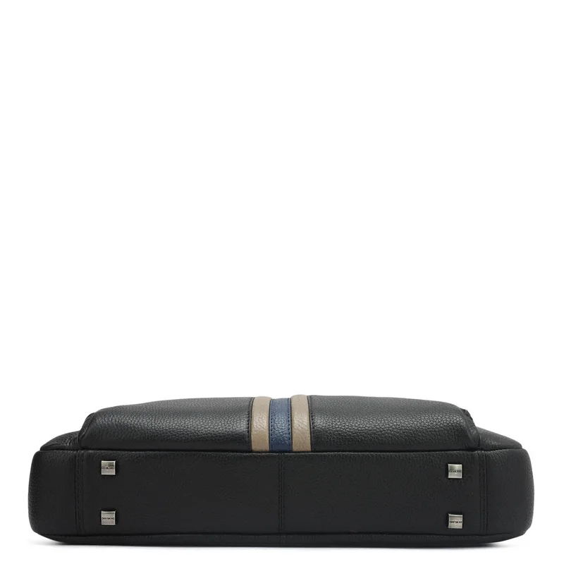 Da Milano black Wax Leather Laptop Bag - Black  | Best Price UAE