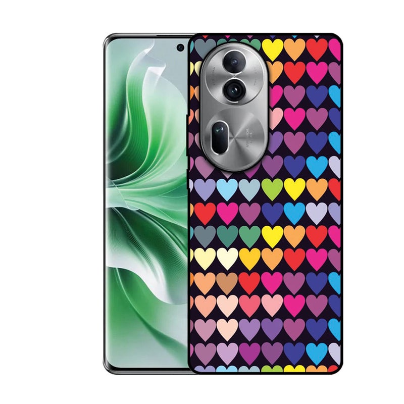 EYE CATCH Printed Protective Case Cover For Oppo Reno 11-  Hearts - Image 1