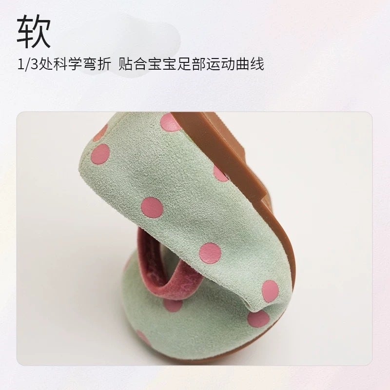 Girls'' Leather Shoes 2026 Spring and Autumn New Ballet Round-Toe Flats Princess Shoes Dopamine Polka Dot - Image 5