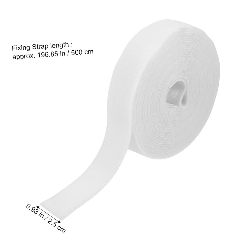 PartyKindom Self Adhesive Hook and Loop Cable Organizer Strips 3 Rolls White Nylon Reusable - Image 5