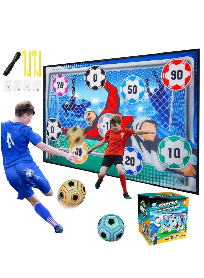 DAILYCHIC Soccer Ball Game Set for Kids,Toss Soccer Goal Game with Velcro Balls,Indoor Outdoor Toys for 3 4 5 6 7 8 Year Old Boy Birthday Christmas Gift - Image 1