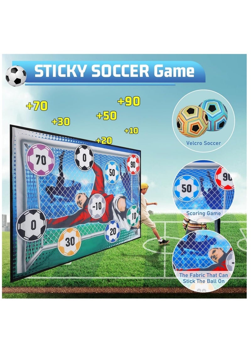 DAILYCHIC Soccer Ball Game Set for Kids,Toss Soccer Goal Game with Velcro Balls,Indoor Outdoor Toys for 3 4 5 6 7 8 Year Old Boy Birthday Christmas Gift - Image 3