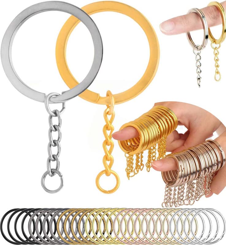 DIY Crafts DIY Crafts 7X, Antique Gold, Key Chains for Crafts, Choice x Pcs Keychain Rings Chain, Split Key Ring Suitable for Keychain, Crafts, Jewelry Making & DIY Kit Gold & S(7X, Antique Gold)  - Image 1