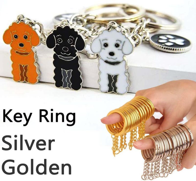 DIY Crafts DIY Crafts 7X, Antique Gold, Key Chains for Crafts, Choice x Pcs Keychain Rings Chain, Split Key Ring Suitable for Keychain, Crafts, Jewelry Making & DIY Kit Gold & S(7X, Antique Gold)  - Image 2