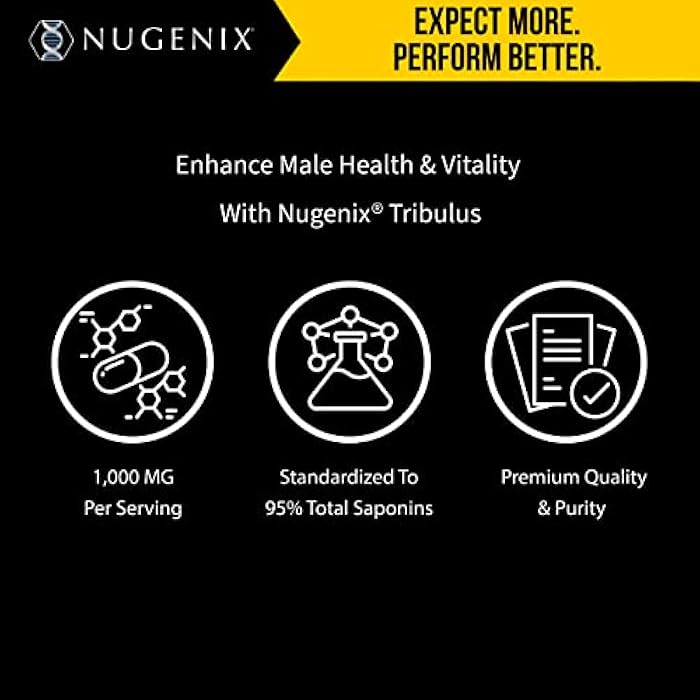 Nugenix Essentials Tribulus Terrestris for Men Extract - 95% Total Saponins, 1000mg High Potency, Extra Strength, 60 Count - Image 2