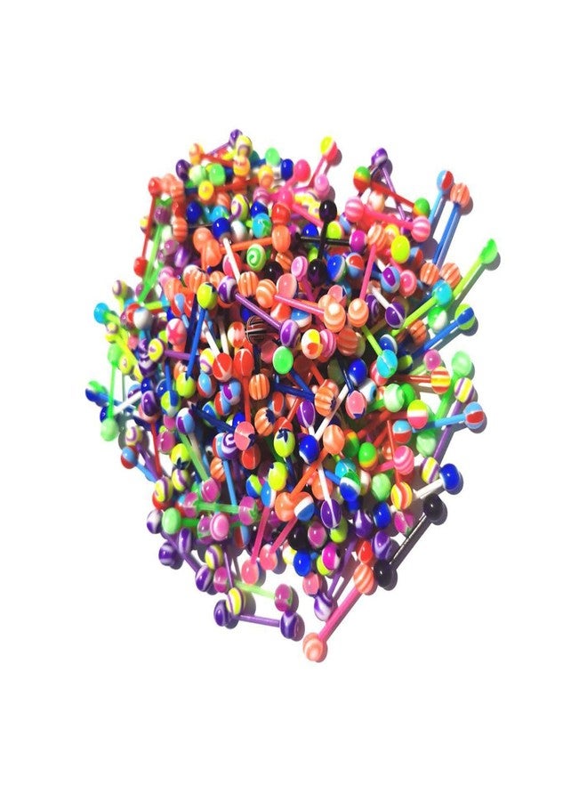 FORUBUS Colorful Tongue Rings Rings for Women Body Piercing Jewelry 14G 16mm Pierced Barbells Body Jewelry 50Pcs/30Pcs/20Pcs Pack, Medium, Metal, acrylic - Image 1