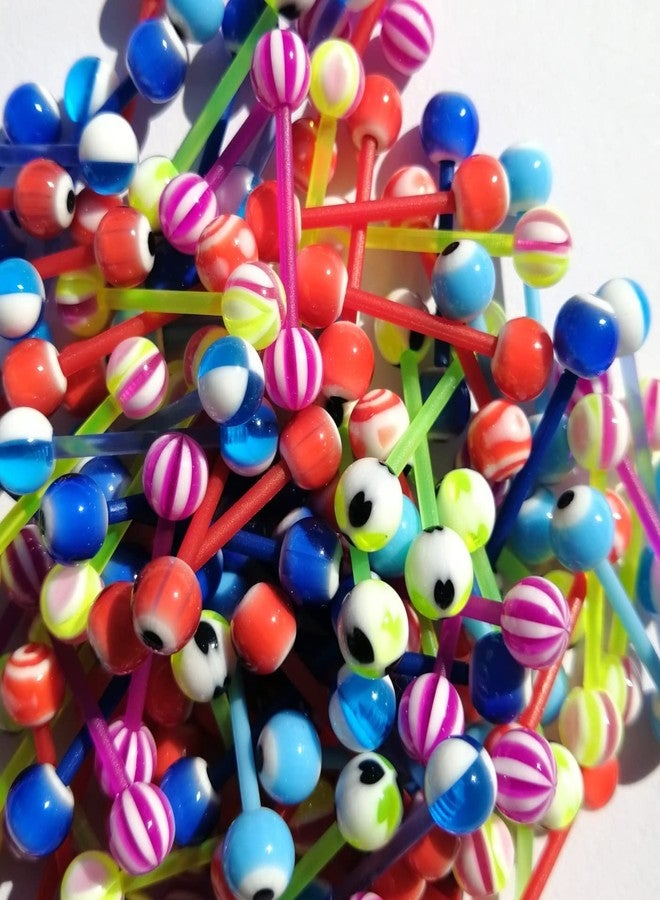 FORUBUS Colorful Tongue Rings Rings for Women Body Piercing Jewelry 14G 16mm Pierced Barbells Body Jewelry 50Pcs/30Pcs/20Pcs Pack, Medium, Metal, acrylic - Image 2