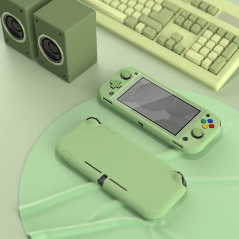 eXtremeRate PlayVital Matcha Green Protective Grip Case for Nintendo Switch Lite, Hard Cover Protector for Nintendo Switch Lite - Screen Protector & Thumb Grips & Buttons Caps Stickers Included - Image 3