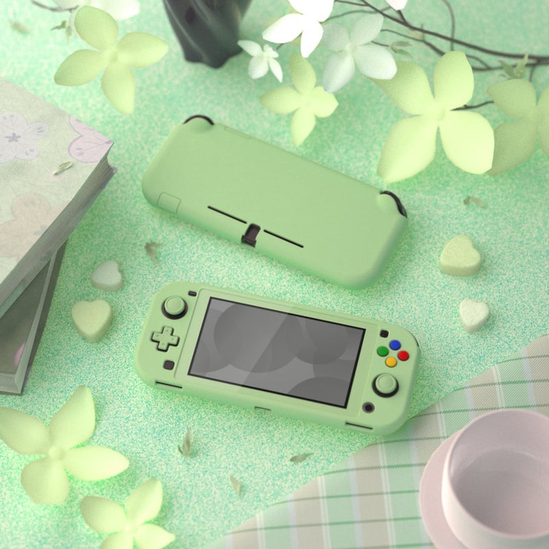 eXtremeRate PlayVital Matcha Green Protective Grip Case for Nintendo Switch Lite, Hard Cover Protector for Nintendo Switch Lite - Screen Protector & Thumb Grips & Buttons Caps Stickers Included - Image 4