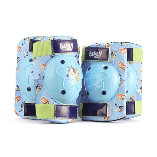 VOYAGER Bluey Elbow and Knee Pads for Kids, Protective and Comfortable Outdoor Gear Set for Ages 3+ with Adjustable Velcro Straps, Shock Absorption, Bike Knee Pads for Boys and Girls - Image 1