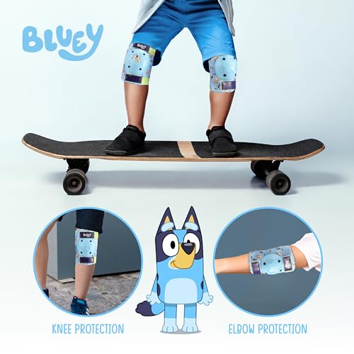 VOYAGER Bluey Elbow and Knee Pads for Kids, Protective and Comfortable Outdoor Gear Set for Ages 3+ with Adjustable Velcro Straps, Shock Absorption, Bike Knee Pads for Boys and Girls - Image 2