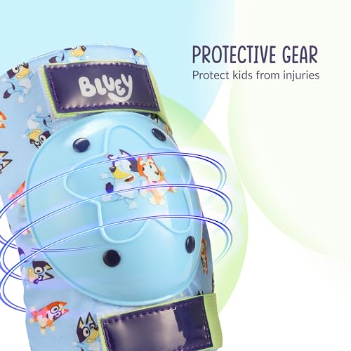 VOYAGER Bluey Elbow and Knee Pads for Kids, Protective and Comfortable Outdoor Gear Set for Ages 3+ with Adjustable Velcro Straps, Shock Absorption, Bike Knee Pads for Boys and Girls - Image 3