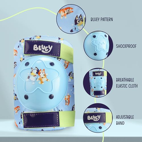 VOYAGER Bluey Elbow and Knee Pads for Kids, Protective and Comfortable Outdoor Gear Set for Ages 3+ with Adjustable Velcro Straps, Shock Absorption, Bike Knee Pads for Boys and Girls - Image 4