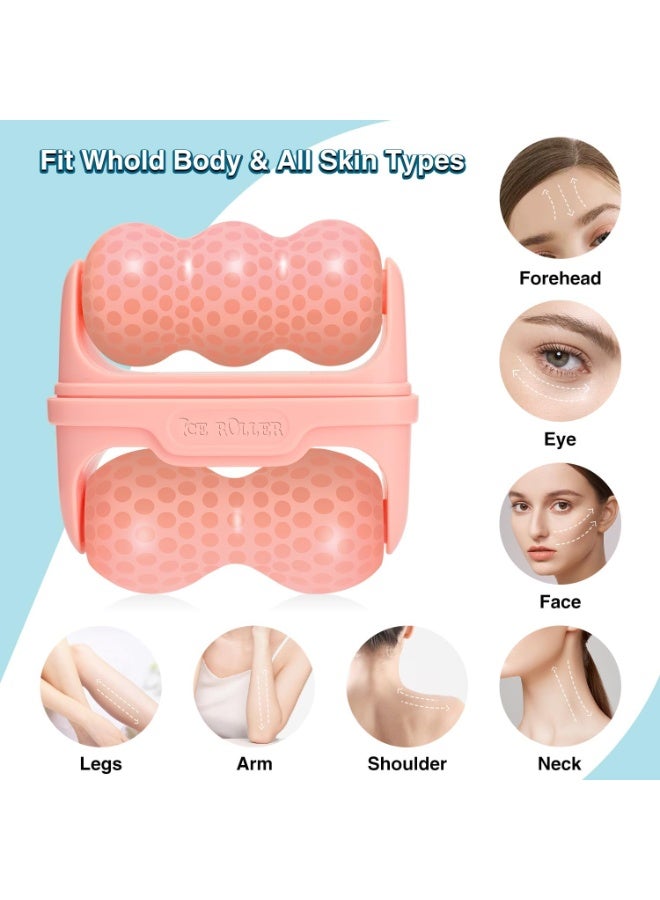 بكرة الثلج للوجه والعينين والانتفاخات، بكرة الجسم 2 في 1 لتخفيف الآلام والإصابات البسيطة والدورة الدموية وأداة تدليك الوجه والعناية بالبشرة -وردي- 253 - Image 4
