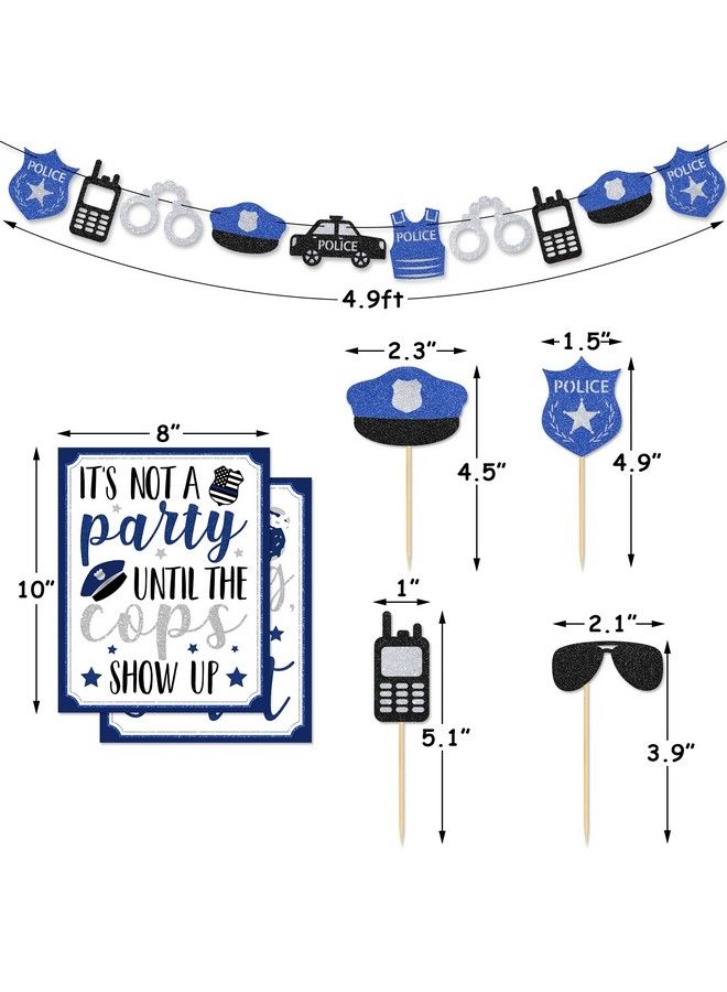 Levfla Officer Donut Bar Decoration Kit Police Banner Party Until The Cops Shown Up Table Sign Doughnut Dessert Food Topper For Graduation Birthday Retirement Anniversary Party Favor Ideas Supplies 27Pcs - Image 4