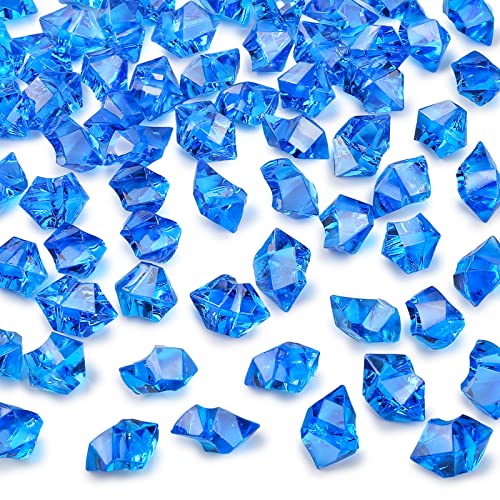 DomeStar Navy Blue Fake Ice Rocks, 150PCS Acrylic Gems Crystals Plastic Diamonds Centerpiece for Vase Fillers DIY Craft Wedding Party Table Scatter Aquarium Tank Cobalt Blue Decorations - Image 1
