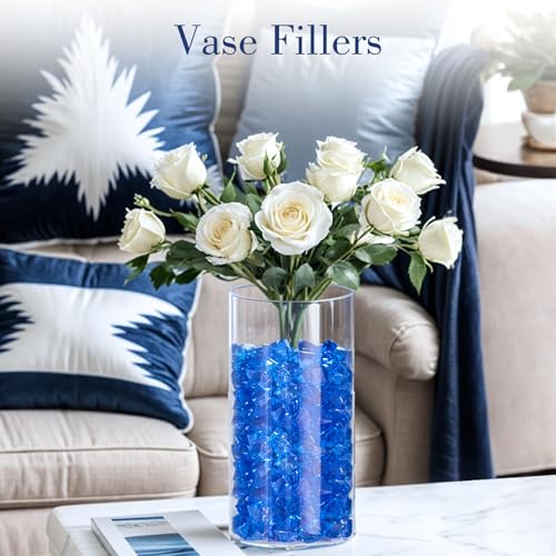 DomeStar Navy Blue Fake Ice Rocks, 150PCS Acrylic Gems Crystals Plastic Diamonds Centerpiece for Vase Fillers DIY Craft Wedding Party Table Scatter Aquarium Tank Cobalt Blue Decorations - Image 2